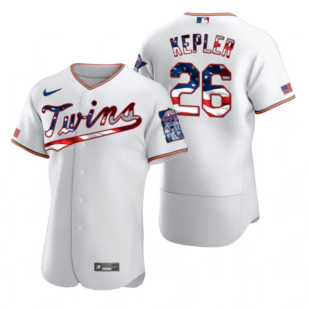 Minnesota Twins #26 Max Kepler Men Nike White Fluttering USA Flag Limited Edition Authentic MLB Jersey->minnesota twins->MLB Jersey